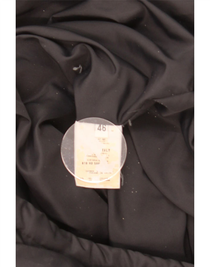 Vintage mujer con capucha abrigo acolchado de gran tamaño IT 46 Poliamida negra grande