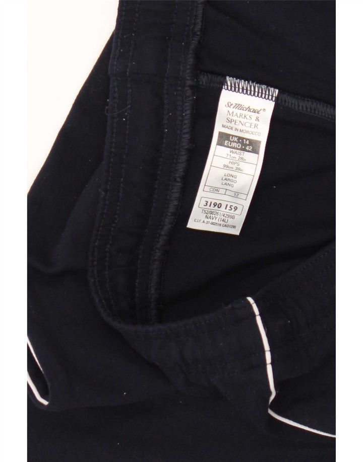 Marks & Spencer Pantalones de chándal para mujer UK 44 Large Azul marino Poliamida