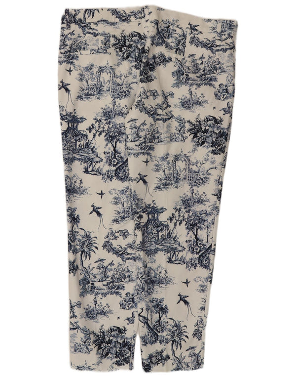 Zara Pantalón chino Fairy Tale para mujer EU 44 Large W34 L27 White Floral