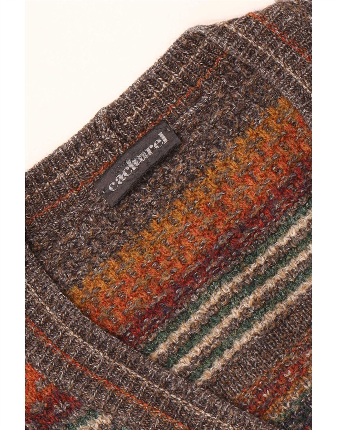 Cacharel Suéter Cárdigan Hombre XL Marrón Geométrico