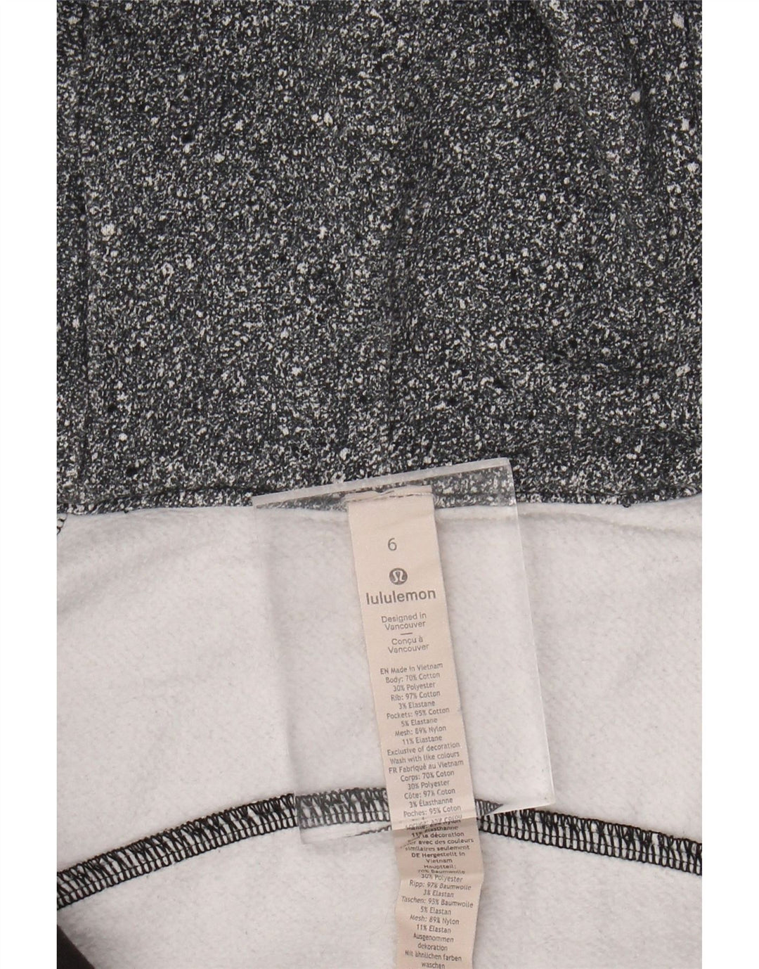 LULULEMON Suéter con capucha y cremallera para mujer US 6 Algodón moteado gris medio