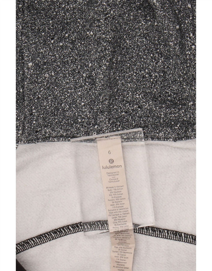 LULULEMON Suéter con capucha y cremallera para mujer US 6 Algodón moteado gris medio