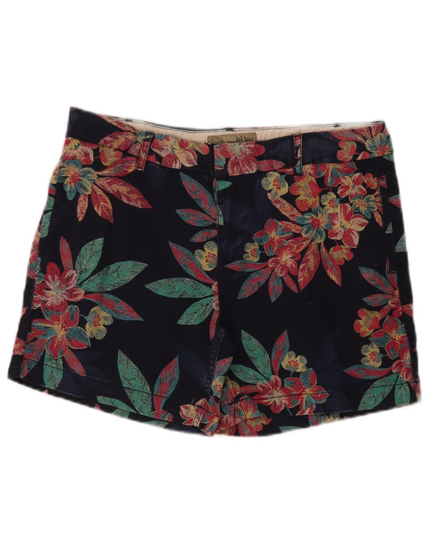 Fat Face Womens Chino Shorts UK 12 Medium W32 Navy Blue Floral Cotton