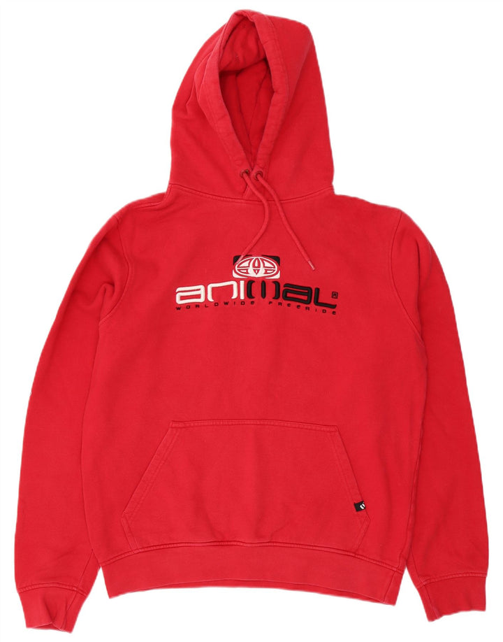 Animal - Jersey con capucha y estampado gráfico para hombre, algodón rojo medio