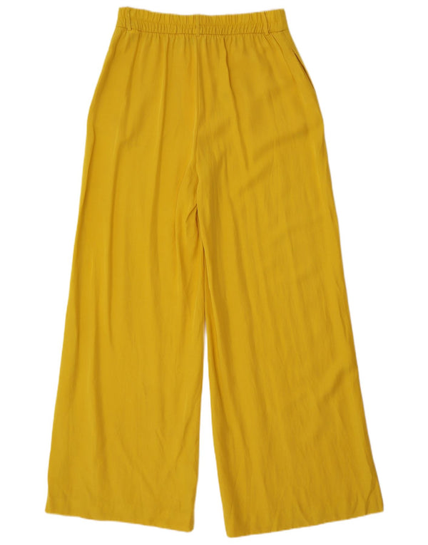 Zara Womens High Waist Wide Leg Casual Trousers Medium W28 L31 Yellow