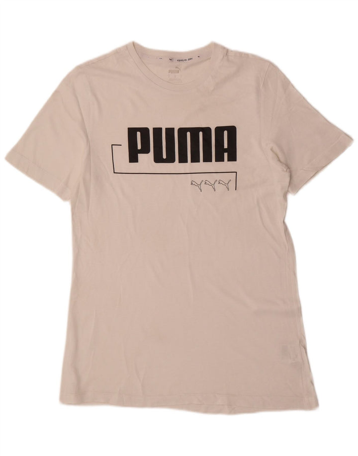 Puma - Camiseta gráfica para hombre, talla pequeña, color blanco