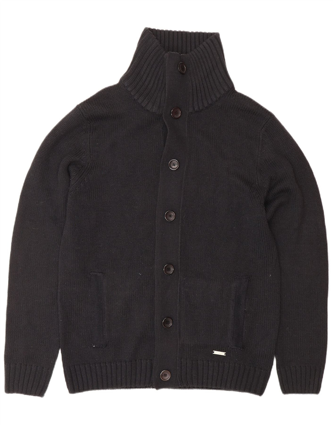 PIERRE CARDIN Cárdigan para hombre suéter grande azul marino acrílico