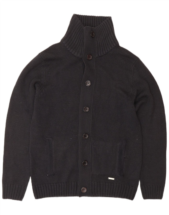 PIERRE CARDIN Cárdigan para hombre suéter grande azul marino acrílico