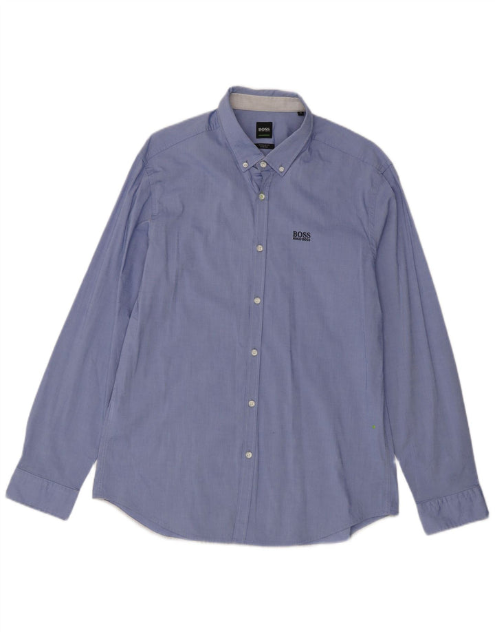 Camisa Hugo Boss Hombre Regular Fit XL Algodón Azul