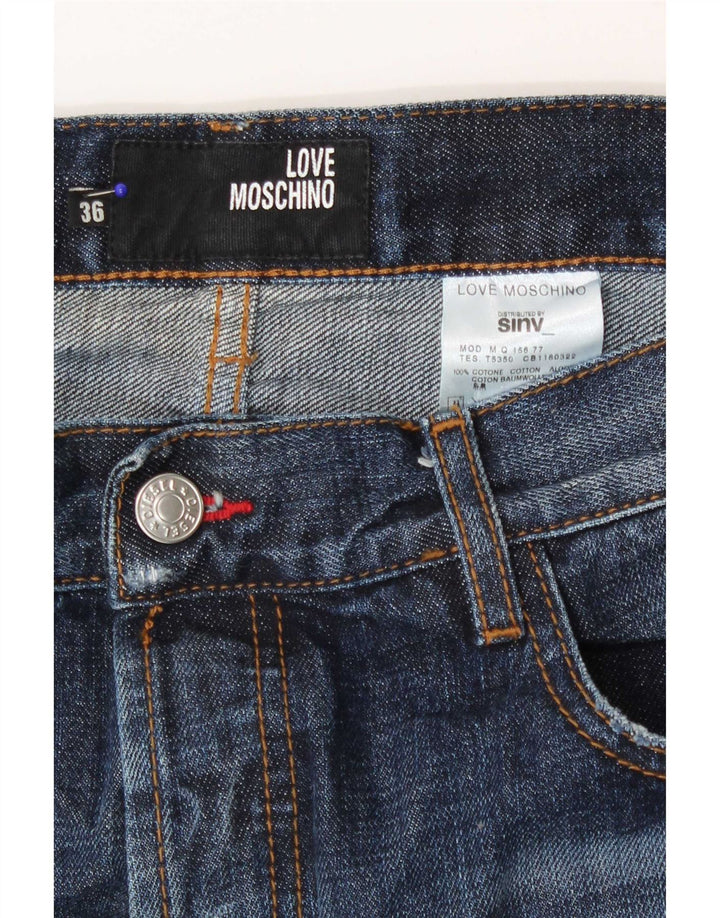 Moschino Jeans Rectos Desgastados Para Hombre W36 L36 Algodón Azul