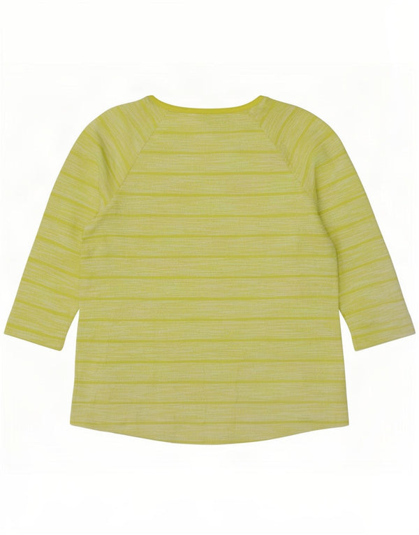 Marks & Spencer Top para mujer manga 3/4 UK 44 Poliéster a rayas verdes grandes