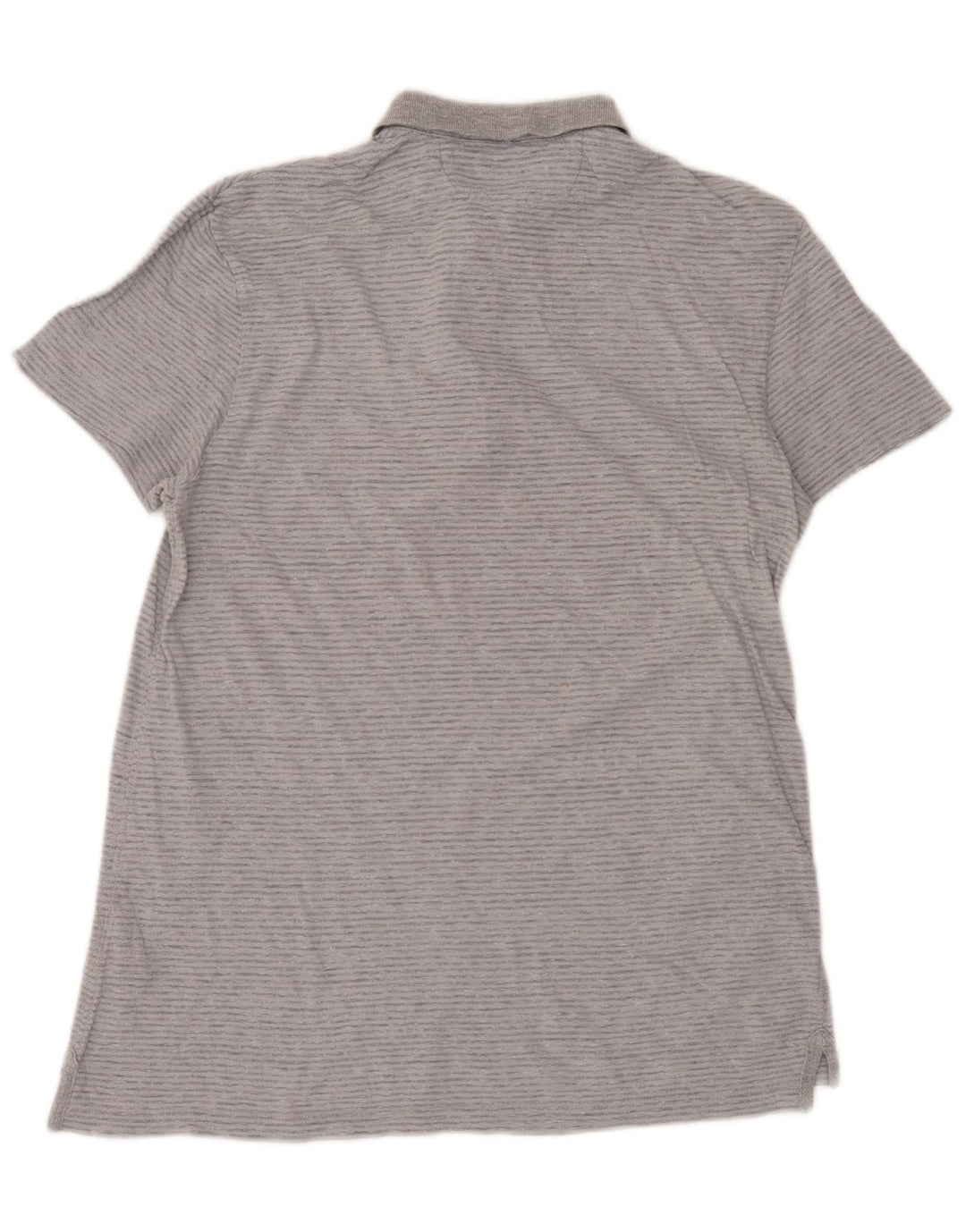 All Saints Polo para hombre de algodón a rayas grises pequeñas