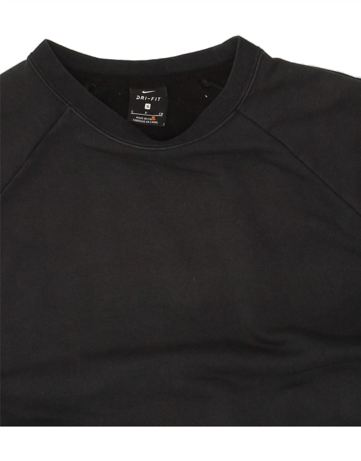 NIKE Womens Dri Fit Oversized Crop Sweatshirt Jumper UK 10 Small Black Vintage Nike and Second-Hand Nike from Messina Hembry 