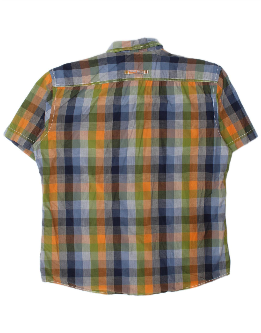 Camisa de manga corta para hombre Camel Active de algodón con cuadros multicolores grandes