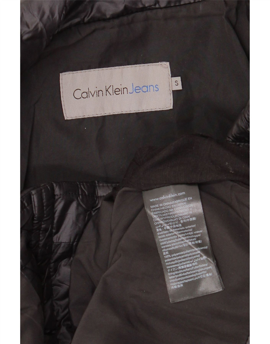 Calvin Klein Jeans Chaqueta acolchada extragrande para mujer UK 10 Small Black