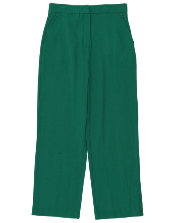 Pinko Pantalones Casuales Rectos de Cintura Alta para Mujer UK 44 Medium W30 L26 Verde