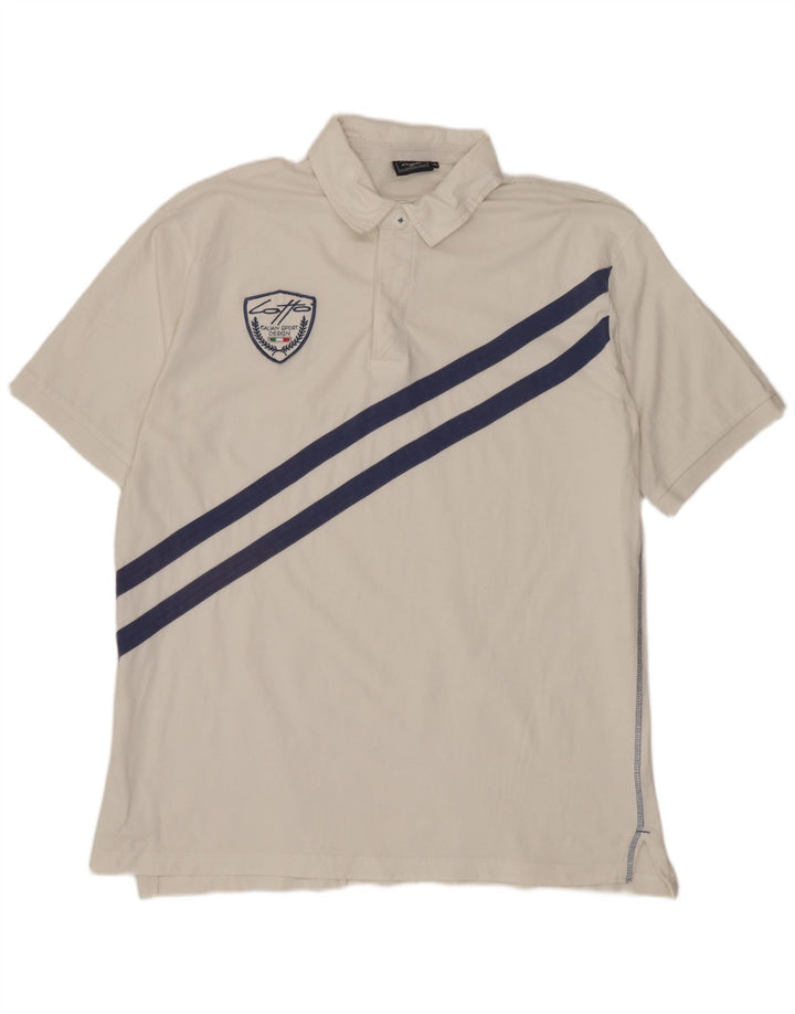 LOTTO Polo Hombre XL Algodón Rayas Blanco