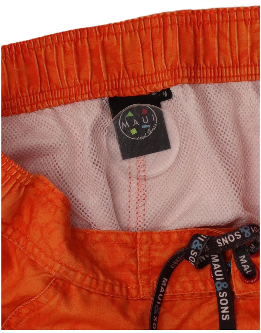 Maui and Sons Bañador para hombre, color naranja medio, poliéster con bloques de color