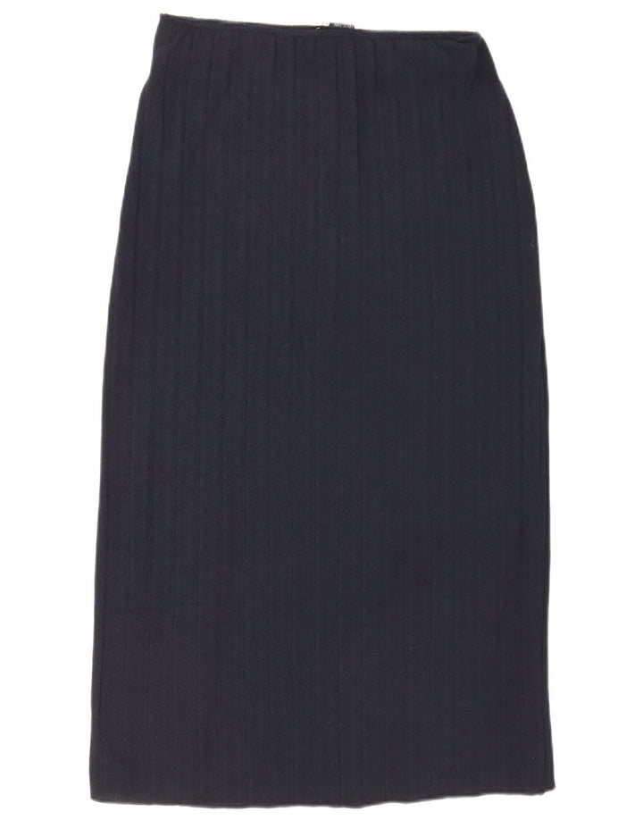 Zara Mujer Falda Midi Mediana W28 Azul Marino