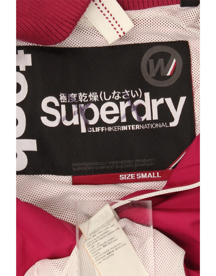 SUPERDRY Chaqueta impermeable con capucha para mujer UK 40 Small Red Nylon