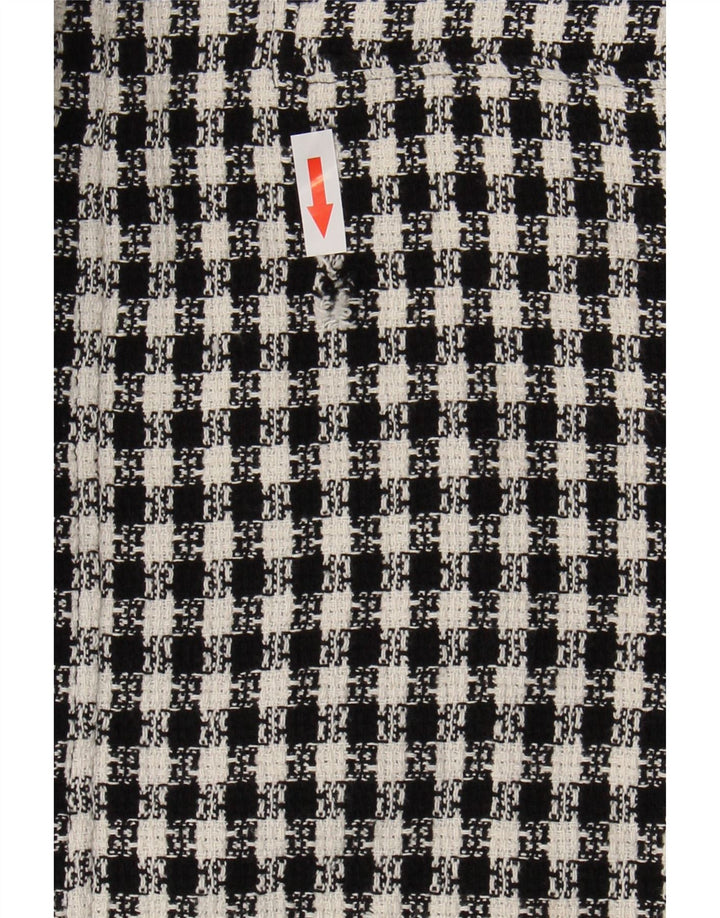 Zara Mujer Minifalda Pequeña W26 Algodón A Cuadros Negro