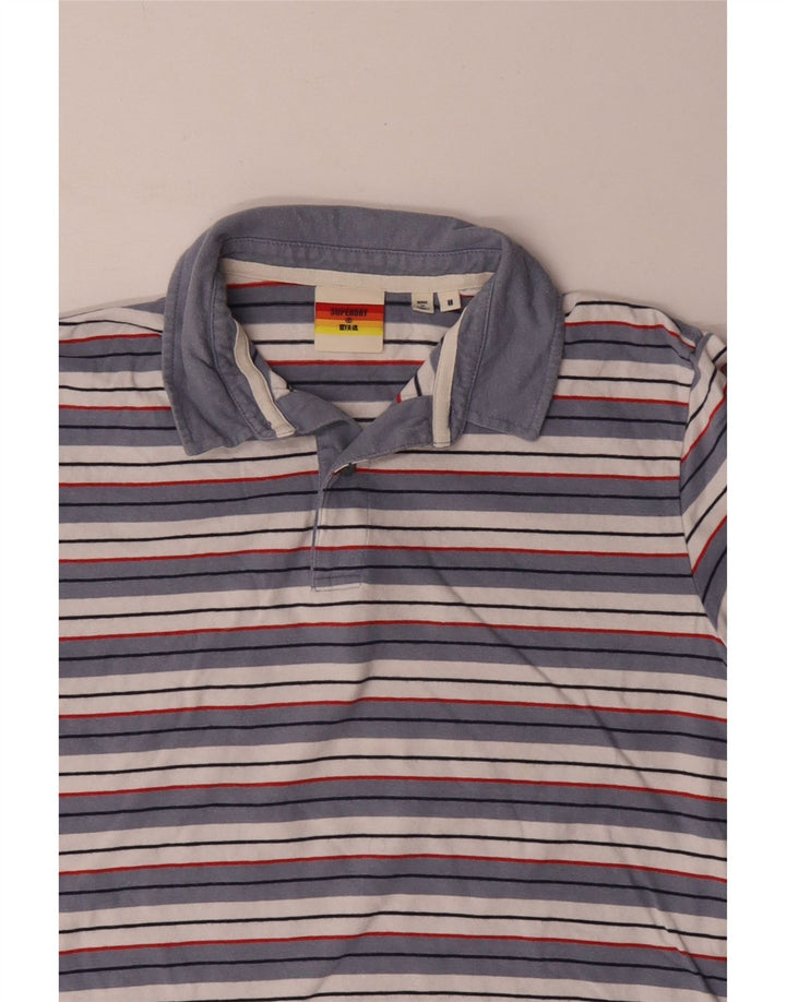 Superdry Polo De Algodón A Rayas Azul Medio Para Hombre