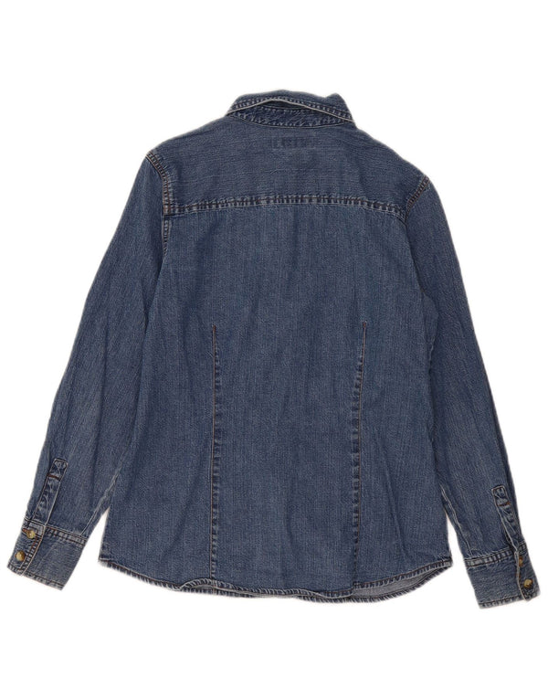 Eddie Bauer Camisa vaquera holgada para mujer UK 6 XS Algodón azul