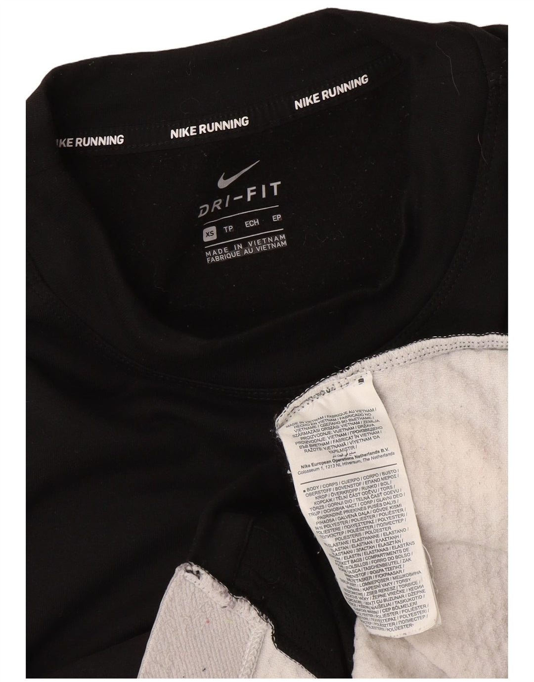 Nike Camiseta de running para mujer de manga larga UK 6 XS Negro Colorblock Poliéster