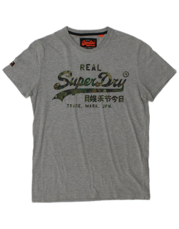 SUPERDRY Camiseta gráfica para hombre Top de algodón gris medio