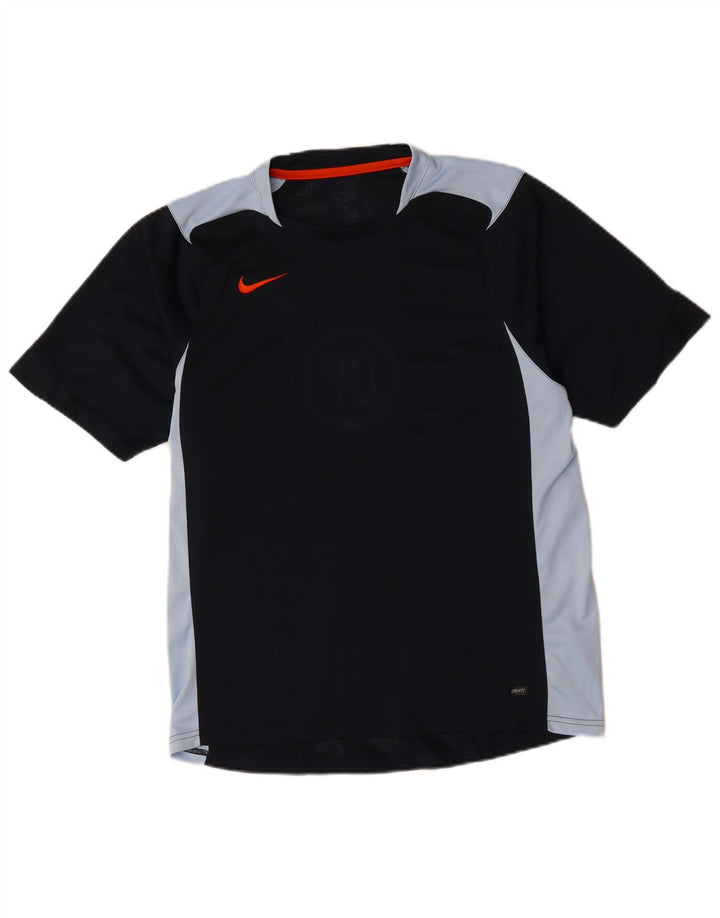 NIKE Camiseta gráfica para hombre Top mediano negro color block