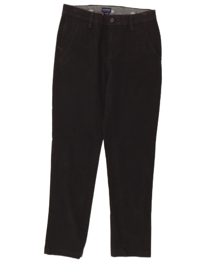 DOCKERS Pantalón chino slim fit para hombre W29 L29 Algodón negro