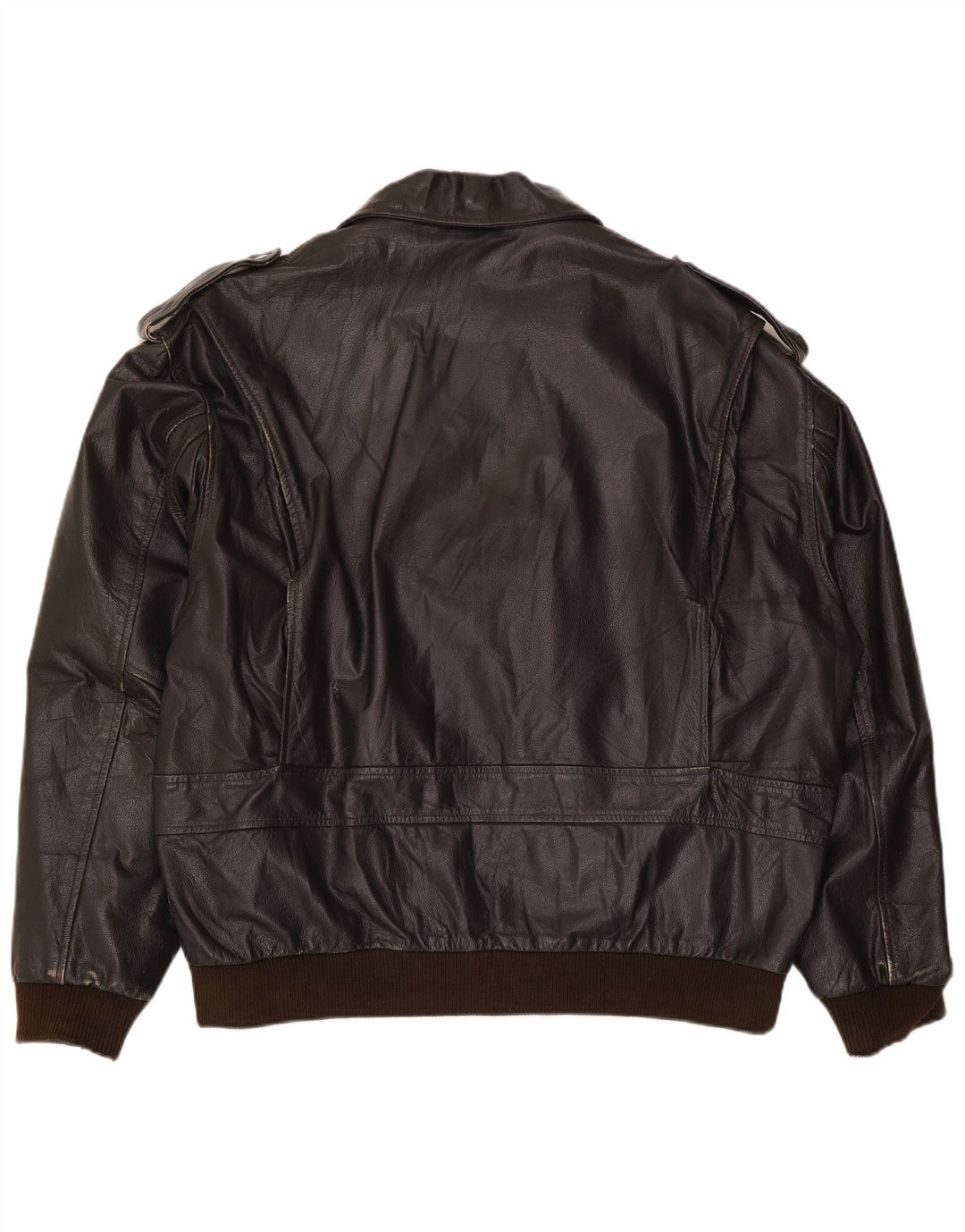 Chaqueta de cuero militar vintage para hombre IT 56 3XL Marrón