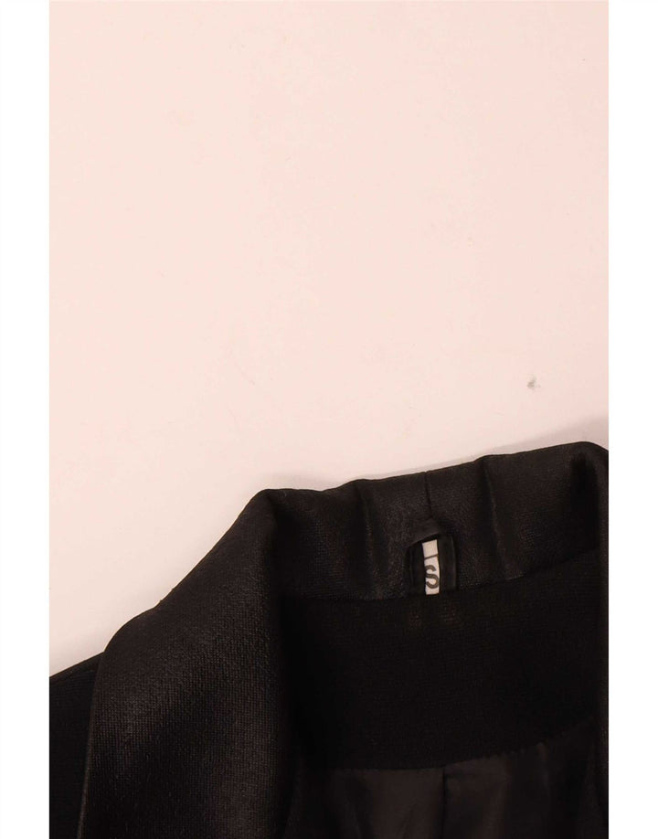 Vintage mujer 4 botones Blazer chaqueta Reino Unido 10 pequeño negro