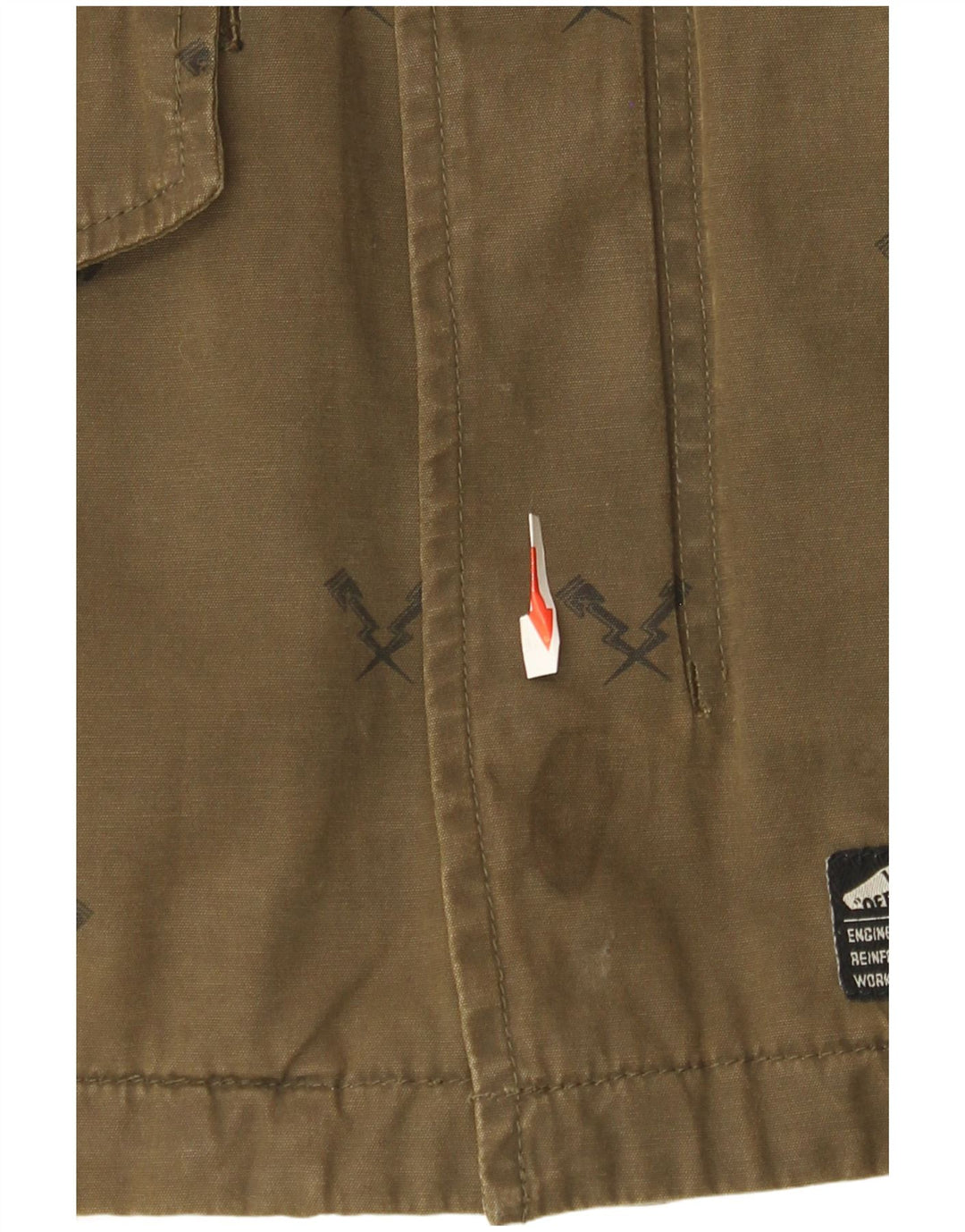 Vans Chaqueta utilitaria con capucha para hombre UK 38 Medium Khaki Geométrico