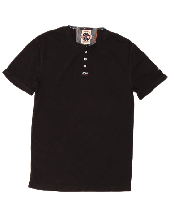 Superdry Camiseta para hombre Top grande de algodón negro