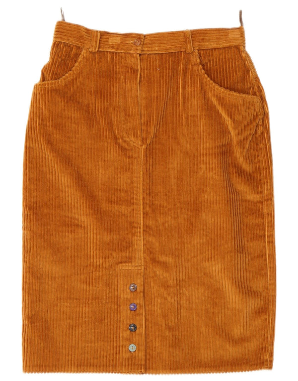 Falda de pana vintage para mujer IT 42 Mediana W28 Beige