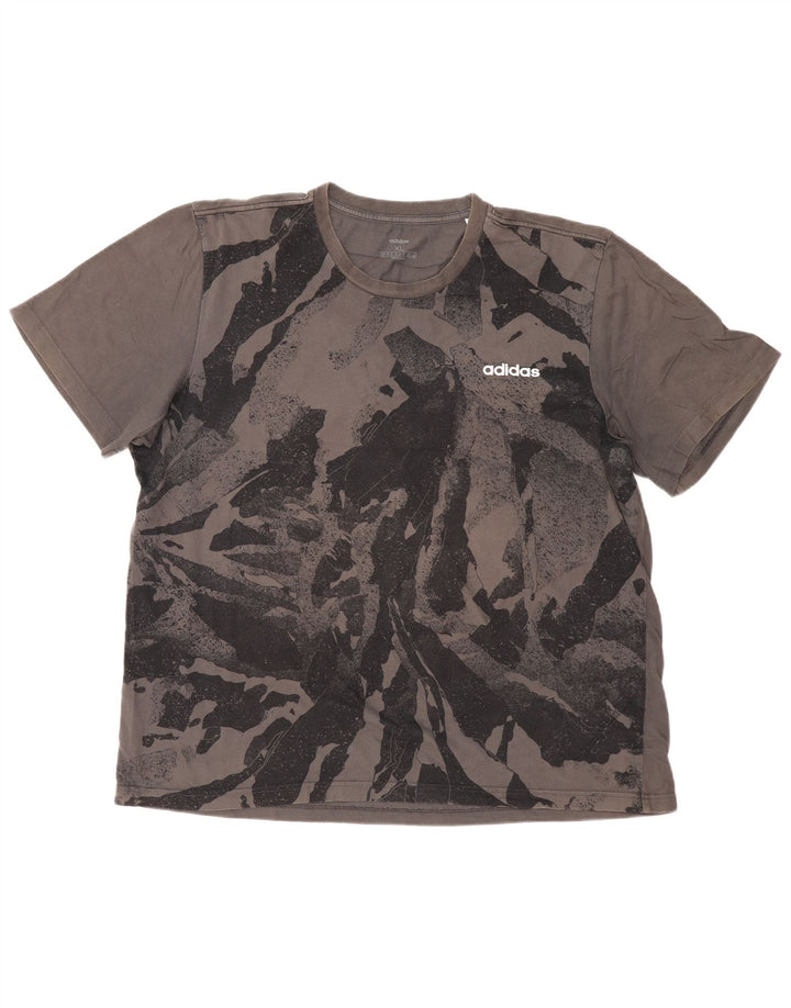 ADIDAS Camiseta con estampado abstracto para hombre Top XL Gris