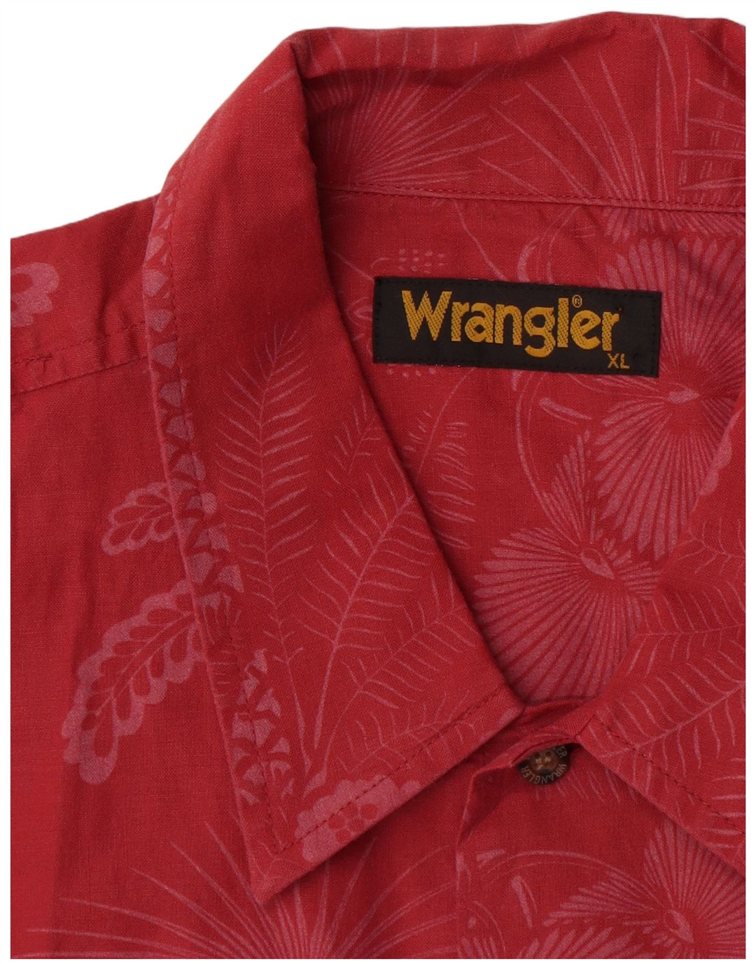 Wrangler Camisa Manga Corta Hombre XL Algodón Floral Rojo