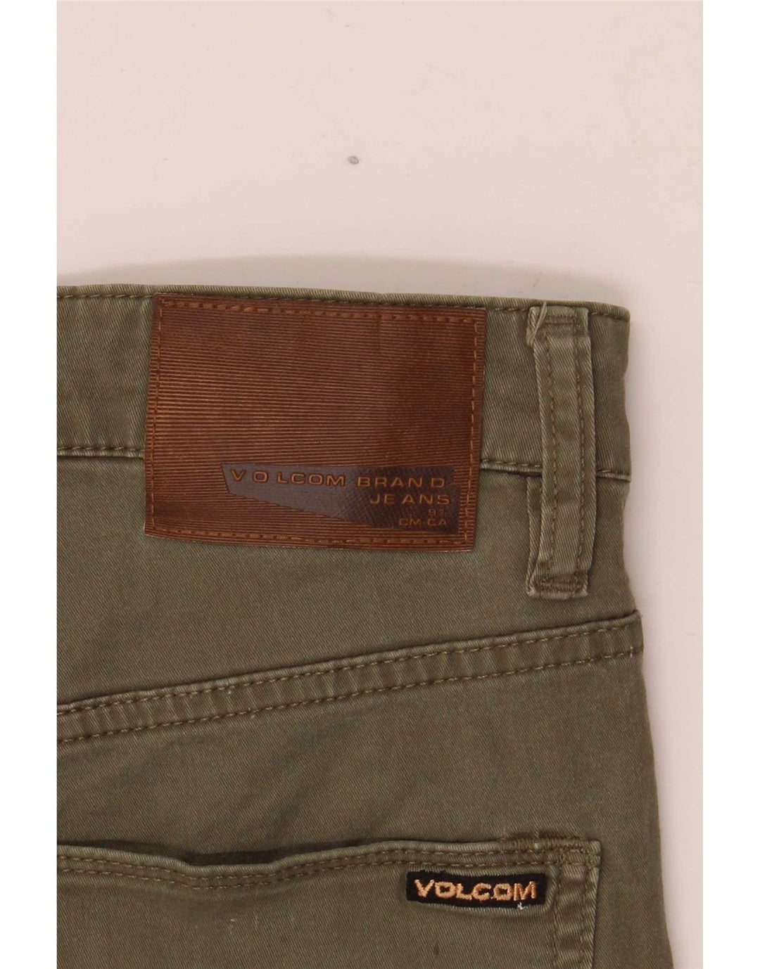 Volcom Hombre Solver Denim Shorts W30 Algodón Caqui Medio