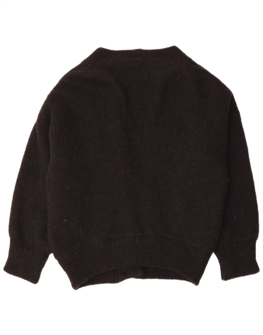 Vintage mujeres gráfico oversized cardigan suéter Reino Unido 14 medio negro