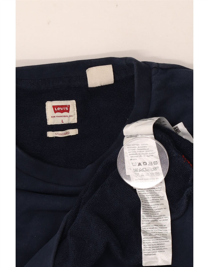 Levi's Hombre Standard Graphic Sudadera Jumper Grande Azul Marino Algodón