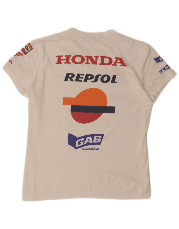 Gas - Camiseta gráfica para hombre, talla pequeña, color blanco