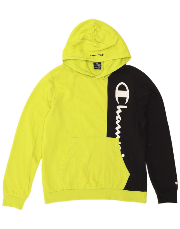 Champion Sudadera con capucha gráfica para niños 15-16 años 2XL Bloque de color amarillo