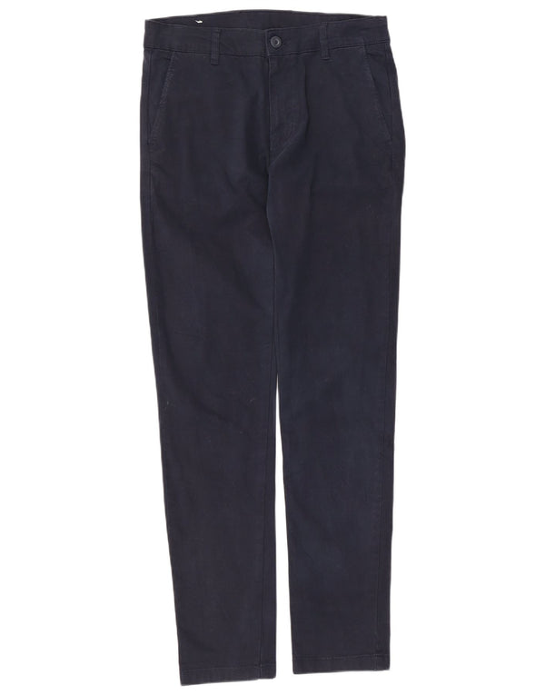 Zara Mens Slim Chino Pantalones EU 38 Small W30 L31 Azul Marino Algodón