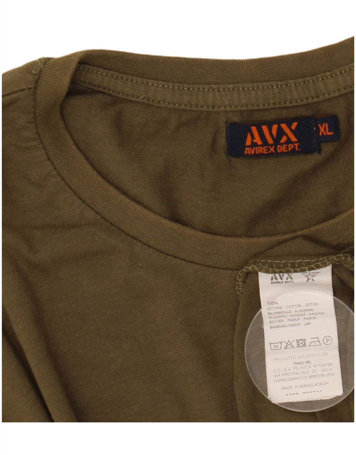 Avirex Camiseta Hombre Top XL Algodón Verde