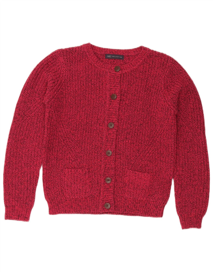 Marks & Spencer Suéter tipo cárdigan extragrande para mujer UK 10 Small Pink Moteado