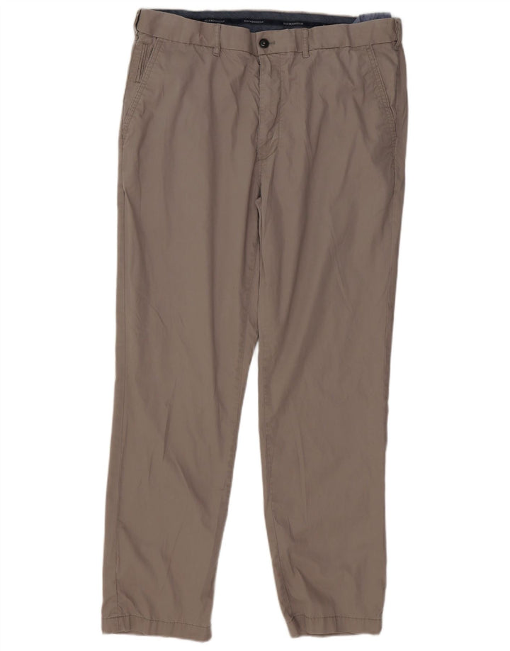 Marks & Spencer Pantalón chino recto azul Harbor para hombre W38 L31 Gris