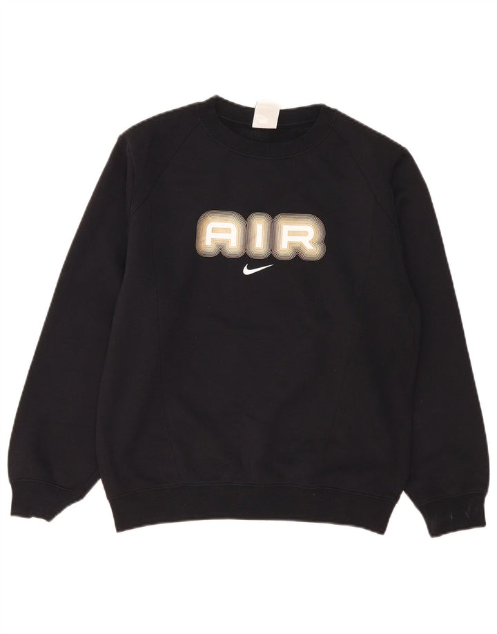 Nike Boys Air Graphic Sudadera Jumper 12-13 años Grande Negro Poliéster