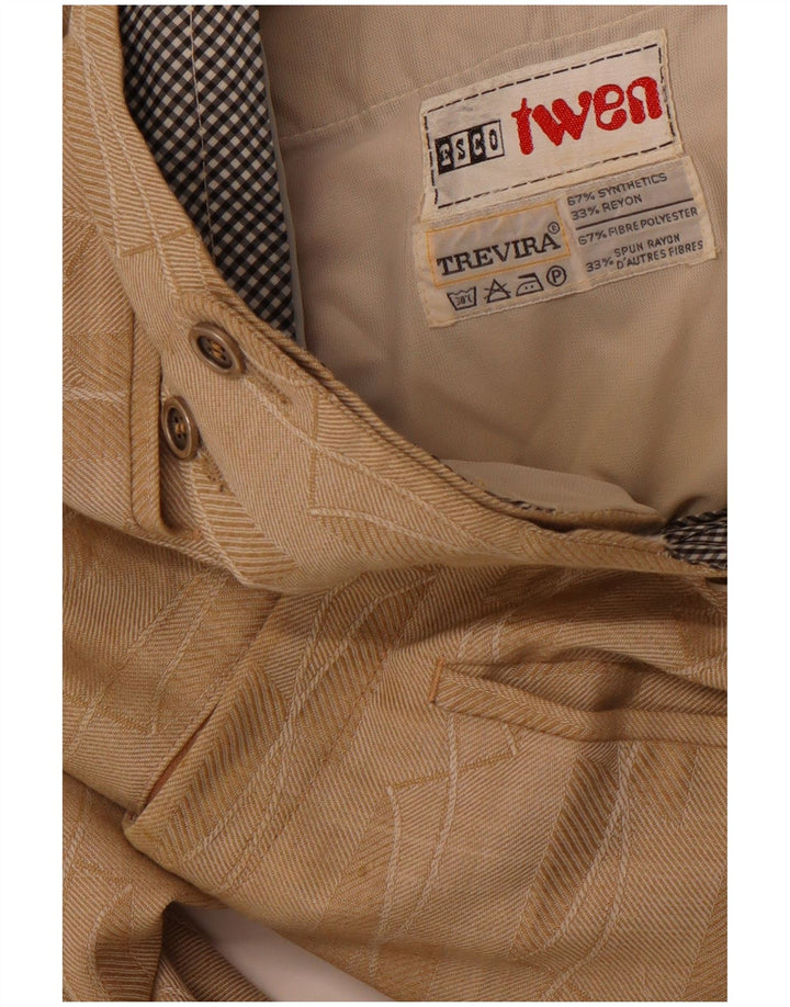 TREVIRA Pantalones de traje con corte de bota y estampado abstracto para mujer W30 L31 Marrón