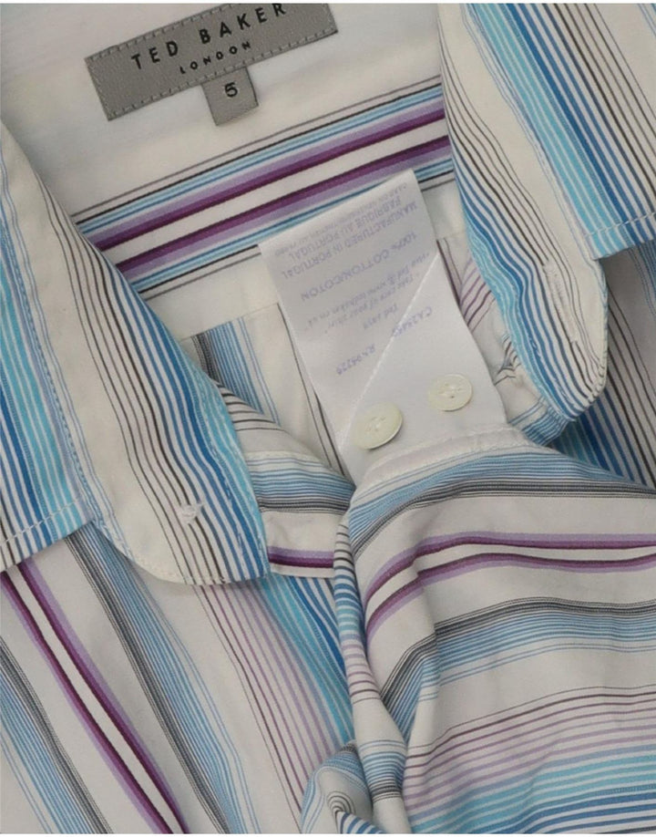Camisa para hombre Ted Baker Talla 5 XL Algodón a rayas multicolor